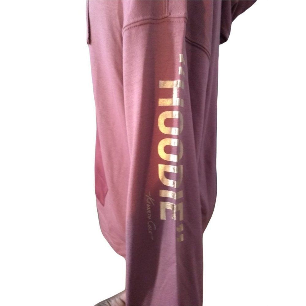 Kenneth Cole Women's Satin Trim Graphic Zip Up Hoodie Small - Picture 3 of 6